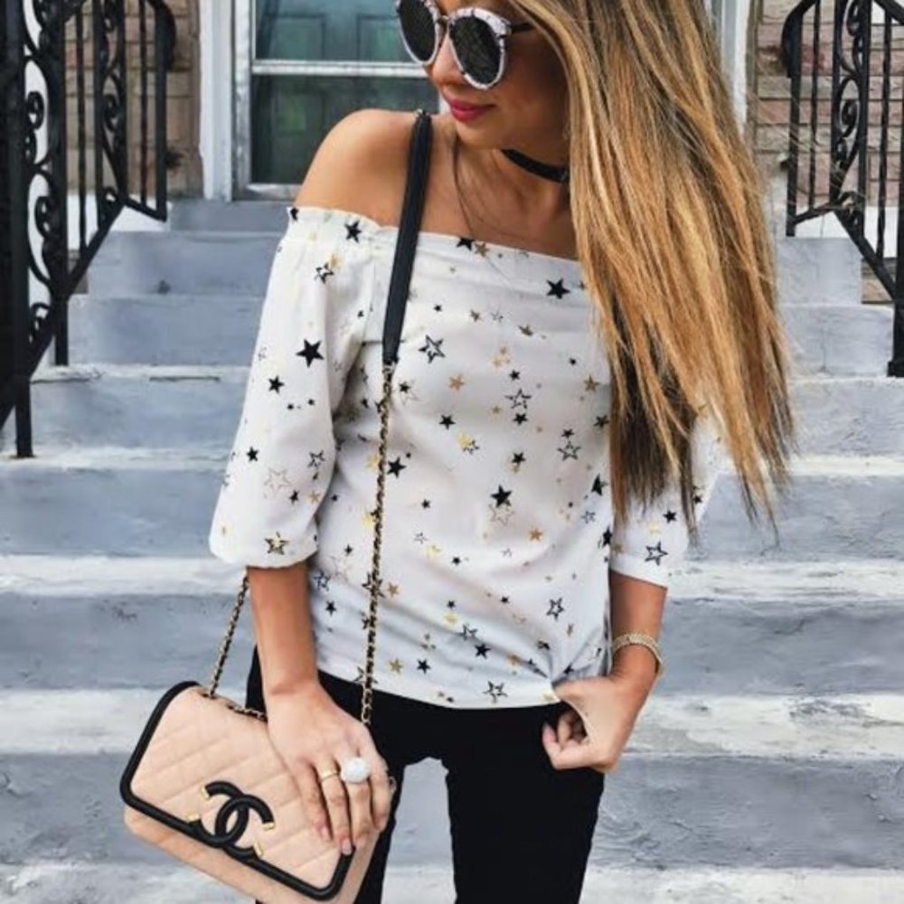 Sale! Star Off Shoulder Top with Bow (TP121W)